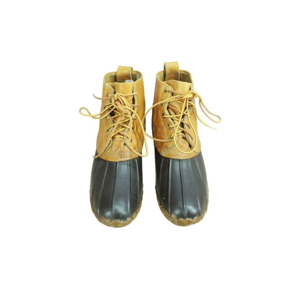 Vintage LL Bean Brown Leather Unlined Hunting Ankle Duck Boots Size 7 N - Picture 5 of 10
